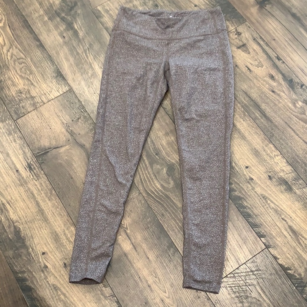 Athleta Women’s Chaturanga Leggings in Gray/Tan Swirl Pattern Size Small